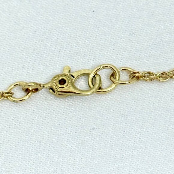 Vintage Monet Gold Tone Heart Necklace w/Crystal Rhinestones In Box - Picture 5 of 8